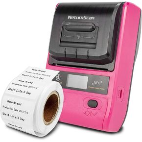 طابعة ملصقات حرارية محمولة بتقنية البلوتوث من NetumScan Label Maker متوافقة مع نظام Android وiOS تنطبق على الملصقات والعنوان ورمز QR والرمز الشريطي والكابل والمزيد، تستخدم للمنزل والبيع بالتجزئة in Kuwait
