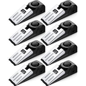 8 Pieces Door Stop Alarm Door Stopper with 120DB Security Alarm Door Stopper Wedge Door Stops Alarm for Travel Apartment Home House Door Stoppers Safety Tools