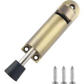 Bronze Kickdown Door Stop Stainless Steel Easy Step Door Stopper Spring Loaded Telescopic Door Stopper Adjustable Door Locks Holder Stop/Release by Foot with Screws