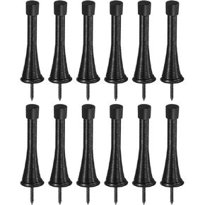 uxcell Door Stop, 6Pcs 3-1/4 - Spring Steel Door Stopper with 6 Screws, Flexible Door Stoppers for Bottom of Door with Rubber Bumper Tips (Gold)