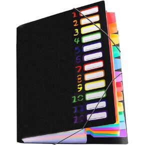 13 Pockets Accordion Project File Organizer, A4 Letter Size, 10 x 13 Inch, Portable Expanding Document File Folder, Important Bill Receipt Invoice Coupon Zip Holder for Home Office, Large Capacity in Kuwait