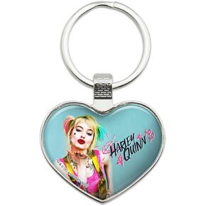 GRAPHICS & MORE Birds of Prey Harley Quinn Blowing Kisses Keychain Heart Love Metal Key Chain Ring
