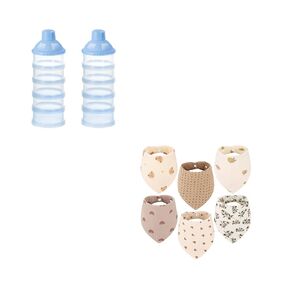 Accmor Formula Container On The Go + Baby Bibs Baby Bandana Drool Bibs for Teething and Drooling
