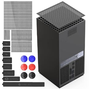 Dust Filter Cover with Dust Plugs for Xbox Series X Console,Top Dustpoof Mesh Case Vent Filter PVC Cover,Silicone Dust Plugs for USB/HDMI Port,Thump Grip Caps for Xbox Series X Accessory