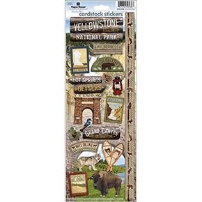 Paper House Productions STCX-0189E Travel Cardstock Stickers, Yellowstone 6-pack