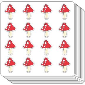 Mushroom Planner Stickers, 0.5in Monthly Scrapbooking Kids DIY Arts Crafting 208-Pack