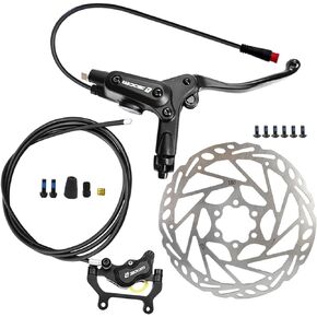 Zoom HB-890E Ebike Hydraulic Brakes, 2-PIN 4-Pistons Power-Off Hydraulic Brake Set with 160mm / 180mm Rotors, 2024 New Upgrade Pre-Bled with Mineral Oil Electric Bike Hydraulic Brakes