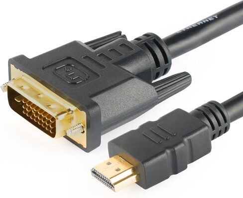كابل SHD DVI إلى HDMI بطول 10 أقدام، سلك كابل HDMI إلى DVI DVI D إلى HDMI كابل شاشة ثنائي الاتجاه للكمبيوتر المحمول وجهاز عرض HDTV in Kuwait