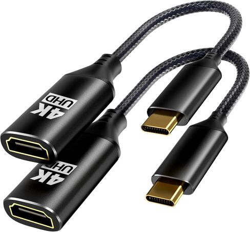 USB C to HDMI Adapter 4K@60Hz （2-Pack）， [Thunderbolt 3/4 Compatible] USB Type C to HDMI Adapter Groundbreaking Performance, Compatible for iPhone 15 Pro/Max, MacBook Pro/Air, iPad, iMac and More in Saudi Arabia