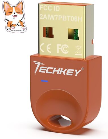محول بلوتوث USB 5.3 لأجهزة الكمبيوتر المكتبية، قم بتوصيل وتشغيل جهاز استقبال وجهاز إرسال بلوتوث صغير V17 EDR Dongle لأجهزة الكمبيوتر المحمول بلوتوث Windows 11/10/8.1-برسيمون أحمر in Saudi Arabia