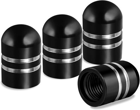 SAVORI Tire Valve Stem Caps Tire Air Cap Metal Corrosion Resistant Dustproof Leak-Proof Valve Caps for Car Truck Motorcycle Bike (Black, 8 Pack) in Saudi Arabia