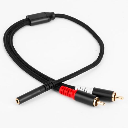 كابل 3.5 ملم إلى 2 RCA، موزع صوت ستيريو RCA Y 3.5 ملم أنثى إلى 2RCA ذكر محول صوت ستيريو، للتلفزيون، والهواتف الذكية، وMP3، والأجهزة اللوحية، ومكبرات الصوت - 1.3 قدم in Saudi Arabia