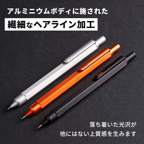 RHODIA SCRIPT cf9291 Mechanical Pencil Script Silver 0.5mm Hexagonal Shaft Aluminum Body Hairline Processing in Saudi Arabia