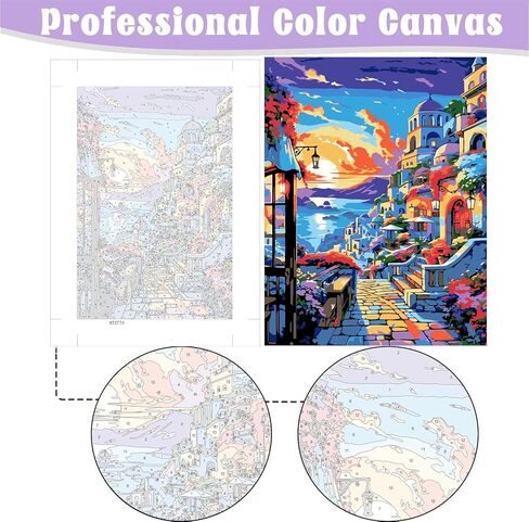 CNITUR Framed and Easel Paint by Numbers Kit for Adults, Paint by Numbers Kit for Beginner Home Table and Gift for Wall Decor 7.8x11.8inch MT2774 in Kuwait