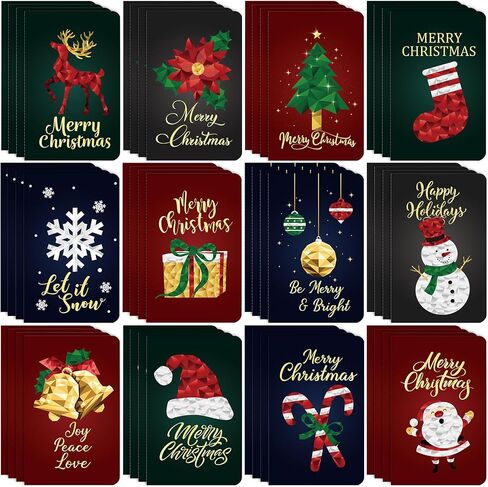 Cinrobiye 60 Pcs Christmas Mini Notepads Small Christmas Notepads Christmas Pocket Notepad Snowball Snowman Santa Claus Notepads for Xmas Party Kids Goodie Bag Stuffer Favor Supplies in Saudi Arabia