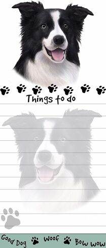 "Border Collie Magnetic List Pads" Uniquely Shaped Sticky Notepad Measures 8.5 by 3.5 Inches in Saudi Arabia