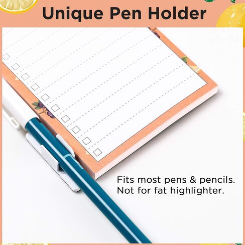 5 Pack Bigger Full Magnetic Back To Do List Notepads for Fridge with Pen Holder, House Chores, Grocery Shopping and Reminders, Realistic Fruit Designs, 9" x 3.5", 50 Sheets, Magnet Memo Pad in Saudi Arabia