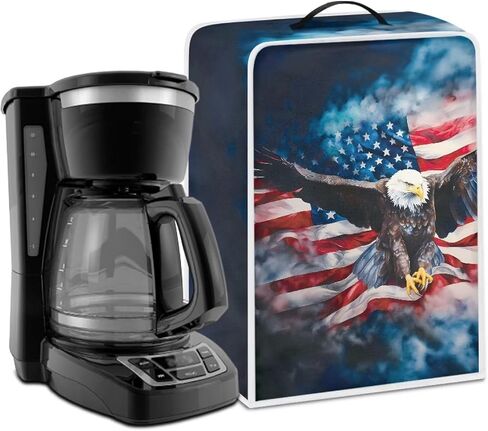 Coffee Maker Cover Kitchen Appliance Covers Dust Cover Waterproof Coffee Pot Cover with Top Handle for Most Standard Coffee Maker Coffee Print in Saudi Arabia