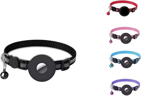 Cat Airtag Collar Brakeaway, Reflective Soundable Collar, Safety Cat Collar, Tracking Collar Compatible with Apple Airtags, Male and Female Kittens, Confortable Soft Lightweight (Purple) in Saudi Arabia