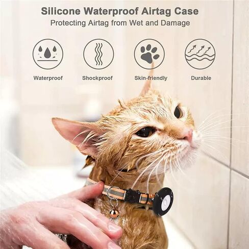 Cat Airtag Collar Brakeaway, Reflective Soundable Collar, Safety Cat Collar, Tracking Collar Compatible with Apple Airtags, Male and Female Kittens, Confortable Soft Lightweight (Purple) in Saudi Arabia