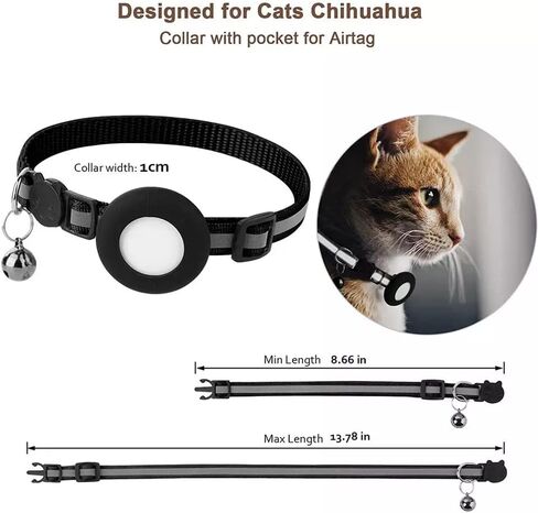 Cat Airtag Collar Brakeaway, Reflective Soundable Collar, Safety Cat Collar, Tracking Collar Compatible with Apple Airtags, Male and Female Kittens, Confortable Soft Lightweight (Purple) in Saudi Arabia