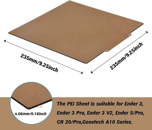 Geeetech PEI Sheet 310x310mm, Double Textured Surface Magnetic Build Plate, Flexible Removable Spring Steel with Adhesive for Creality CR-10 CR-10S/10 S3, Sidewinder X1/X2 S8 Pro S8 Plus KP5L SP-5 in Saudi Arabia