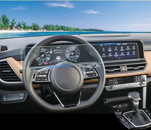 (قطعتان) واقي شاشة Seltos 2024 لسيارة Kia Seltos (S/EX/X-Line/SX) شاشة 10.25 بوصة، ملحقات Seltos 2024 2024 K ia Seltos طبقة حماية بلاستيكية عالية الوضوح 10.25 بوصة in Saudi Arabia