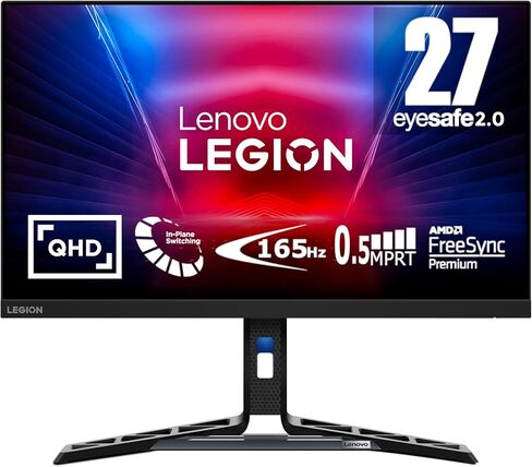 شاشة الألعاب Lenovo Legion R27q-30، شاشة QHD مقاس 27 بوصة، تحديث 165 هرتز، استجابة 0.5 مللي ثانية، AMD FreeSync Premium، منافذ HDMI 2.1 وDisplayPort 1.4، حامل مريح، 350 شمعة في المتر المربع، أسود رافين in Saudi Arabia