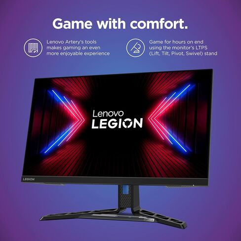شاشة الألعاب Lenovo Legion R27q-30، شاشة QHD مقاس 27 بوصة، تحديث 165 هرتز، استجابة 0.5 مللي ثانية، AMD FreeSync Premium، منافذ HDMI 2.1 وDisplayPort 1.4، حامل مريح، 350 شمعة في المتر المربع، أسود رافين in Saudi Arabia