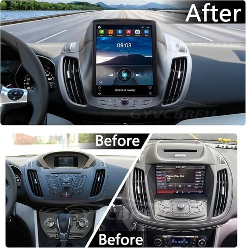 راديو السيارة ستيريو لفورد إسكيب C-MAX 2013-2018 استبدال الراديو Android Auto Car Play GPS Navigation شاشة عمودية Tesla Style مع DSP في Dash Headunit مشغل الوسائط المتعددة راديو السيارة الصوتي in Kuwait