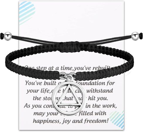 Alcoholics Anonymous Bracelet Recovery Jewelry The Twelve Promises AA Sponsor Gift For Men and Women in Saudi Arabia