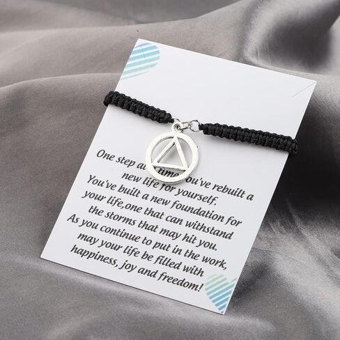 Alcoholics Anonymous Bracelet Recovery Jewelry The Twelve Promises AA Sponsor Gift For Men and Women in Saudi Arabia