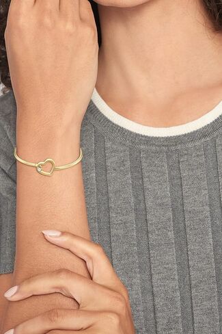 Tommy Hilfiger Women's Jewelry 2780755 Gold Plated with Crystal Hearts Bangle, Color: Gold Plated in Saudi Arabia