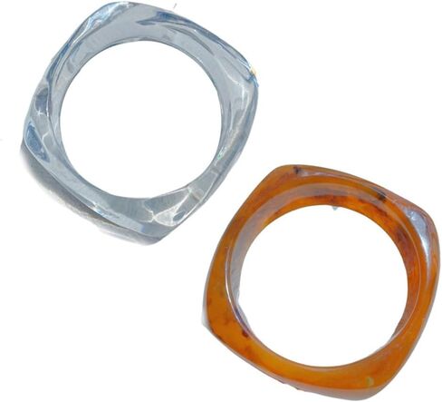 2Pcs Chunky Acrylic Bracelet,Colorful Square Acrylic Resin Geometric Bangle Bracelet,Wide Irregular Geometric Plastic Wristbands Cuff Bangle Bracelet in Saudi Arabia