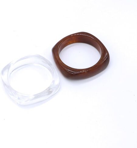 2Pcs Chunky Acrylic Bracelet,Colorful Square Acrylic Resin Geometric Bangle Bracelet,Wide Irregular Geometric Plastic Wristbands Cuff Bangle Bracelet in Saudi Arabia