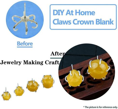 2 Pairs 925 Sterling Silver 6 Claws Earring Blank Stud Post Earwires Finding Earring Mounting fit 10-14mm Stone for DIY Jewelry Craft Making in Saudi Arabia
