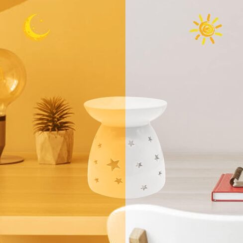 مجموعة من 3 حامل شموع من السيراميك، موقد زيتي، موقد زيت عطري للعلاج العطري، شعلات تذوب الشمع من أجل هدية ديكور غرفة النوم واليوجا والمنزل in Kuwait