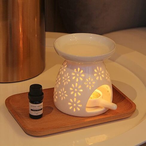 مجموعة من 3 حامل شموع من السيراميك، موقد زيتي، موقد زيت عطري للعلاج العطري، شعلات تذوب الشمع من أجل هدية ديكور غرفة النوم واليوجا والمنزل in Kuwait