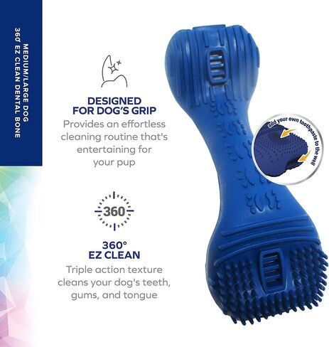 Arm & Hammer Fresh Spectrum 360 Degree EZ Clean Dog Dental Bone Chew Toy, Small | Dog Dental Toy for Small Dogs to Clean Teeth and Combat Bad Breath | Enhanced with Baking Soda and Coconut Oil in Saudi Arabia