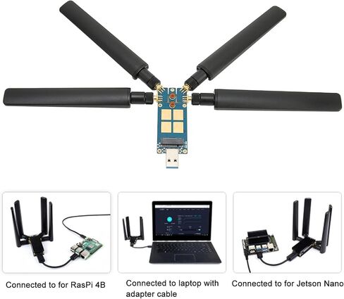 5G DONGLE Expansion Board, USB3.1 to M.2 Key B Card, 4 Antennas 5G DONGLE WiFi Card for 5G Module Laptop Internet in Saudi Arabia