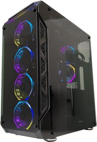 A19 Series Gamma X1 M-ATX/ATX/ITX Computer Gaming Case 2-Sided Glass,USB3.0, with 4 ARGB Light-Emitting 12cm Fans with and 1 ARGB Fan Controller That can Support 10 Ports(A19 Series Gamma X1) in Saudi Arabia