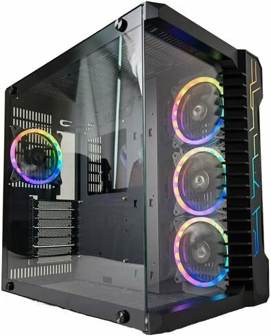 A19 Series Gamma X1 M-ATX/ATX/ITX Computer Gaming Case 2-Sided Glass,USB3.0, with 4 ARGB Light-Emitting 12cm Fans with and 1 ARGB Fan Controller That can Support 10 Ports(A19 Series Gamma X1) in Saudi Arabia