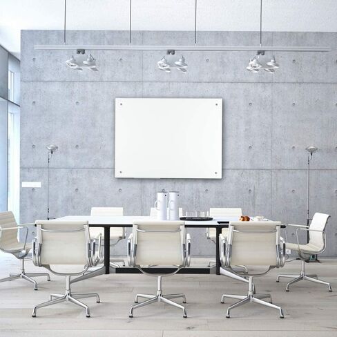سبورة بيضاء زجاجية مغناطيسية XBoard مقاس 48 × 36 بوصة، لوحة مسح جافة زجاجية كبيرة لجدار المكتب، لوحة مسح جافة على الحائط الزجاجي بدون إطار مقاس 4 × 3 بوصة مع صينية قلم للمكتب المدرسي المنزلي in Kuwait
