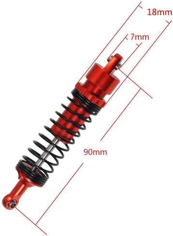 ممتص صدمات أحمر قابل للتعديل لـ 1/10 RC TRX-4 Wraith SCX10 D90 (100 مم) in Kuwait