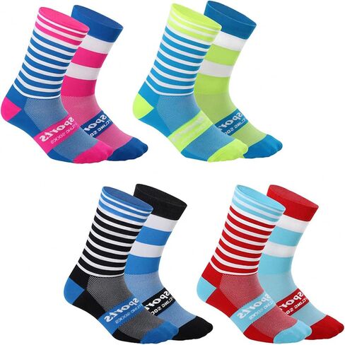 GuaziV Mens Womens Cycling Socks,4-6pcs Running Socks Colourful Athletic Socks Ankle Sport Socks 6-11 in Saudi Arabia