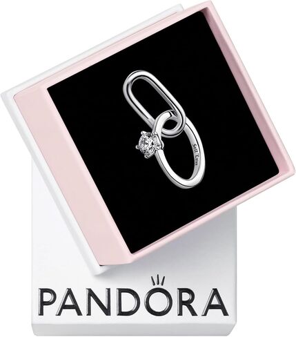 PANDORA Marry Me Double Link Charm - Compatible with PANDORA Me Bracelets - Jewelry for Women - Gift for Women in Your Life - Made with Sterling Silver & Cubic Zirconia, With Gift Box in Saudi Arabia