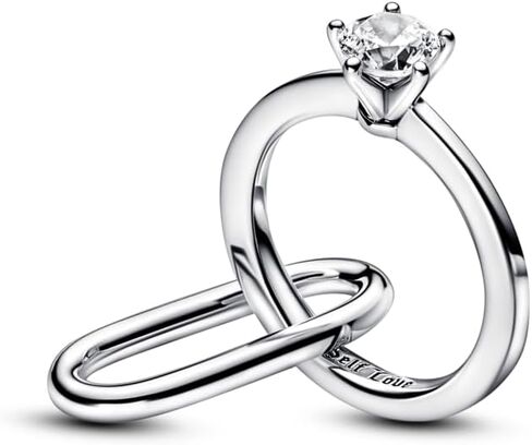 PANDORA Marry Me Double Link Charm - Compatible with PANDORA Me Bracelets - Jewelry for Women - Gift for Women in Your Life - Made with Sterling Silver & Cubic Zirconia, With Gift Box in Saudi Arabia
