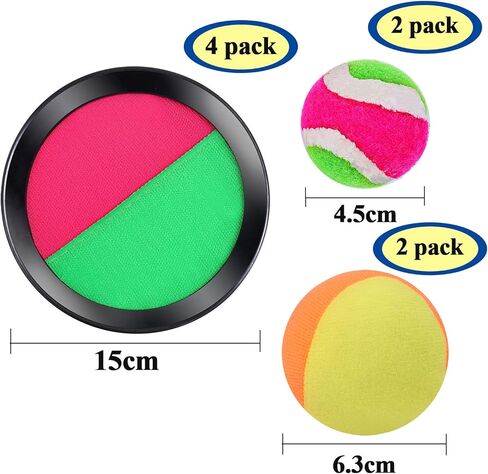 مجموعة ألعاب الرمي والالتقاط من كورابي، مجموعة من قطعتين من لعبة الرمي والالتقاط مناسبة للرياضة والشاطئ والحفلات مع حقيبة تخزين و4 مجاديف و4 كرات in Kuwait