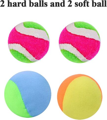 مجموعة ألعاب الرمي والالتقاط من كورابي، مجموعة من قطعتين من لعبة الرمي والالتقاط مناسبة للرياضة والشاطئ والحفلات مع حقيبة تخزين و4 مجاديف و4 كرات in Kuwait