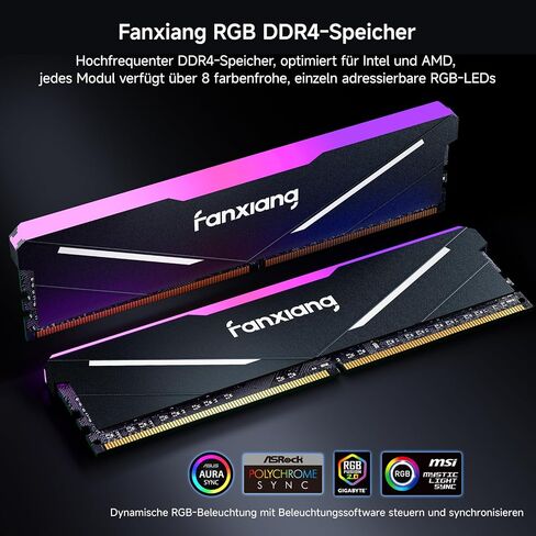 RGB DDR4 RAM 32GB (2x16GB) 3600MHz CL18 V1.35, Desktop Gaming Machine Overclocking Memory, Intel XMP 2.0 & AMD Compatible - Black in Saudi Arabia